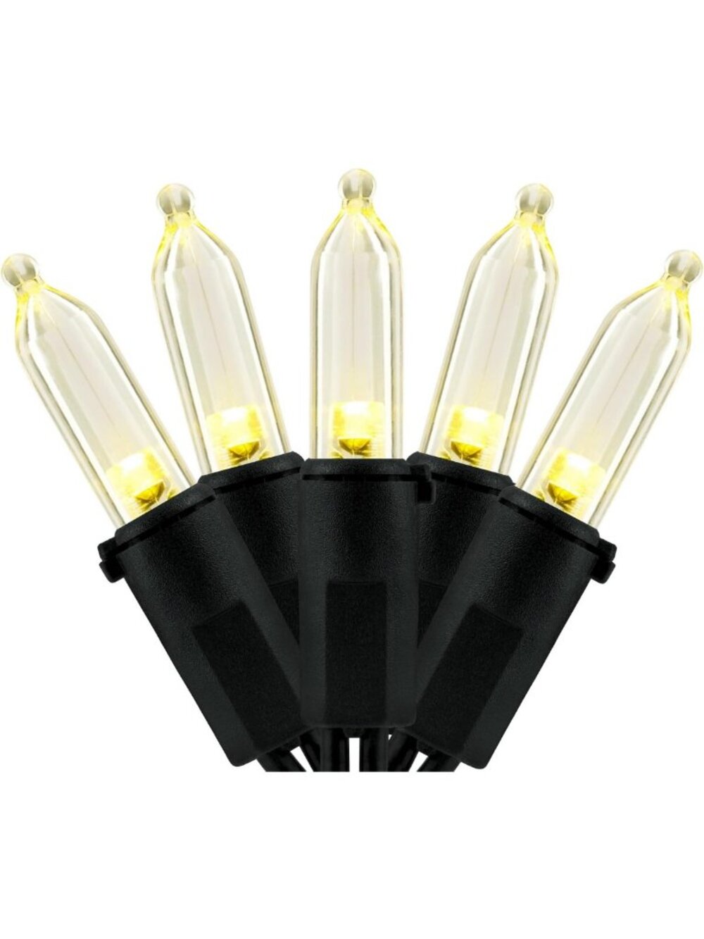 Warm White Christmas Lights - 200 LED String Lights, 33ft Black Wire, 2-Pack